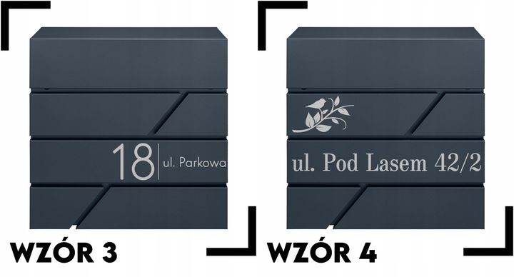 SKRZYNKA POCZTOWA NA LISTY POCZTĘ ANTRACYT NOWOCZESNA +WZÓR NAPIS Z ADRESEM zdjęcie 16