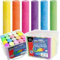 KREDA JUMBO KIDEA 20 szt. (6 NEON) – Kolorowa kreda chodnikowa DUŻA