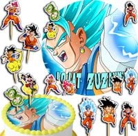 ZESTAW OPŁATEK NA TORT 30CM + TOPPERY PAPIEROWE - DRAGON BALL 24CM 26CM