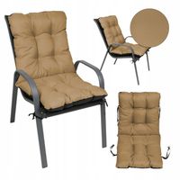 Beżowa PODUSZKA OGRODOWA NA KRZESŁO 48x48x48 MIĘKKA poduszka DO SIEDZENIA