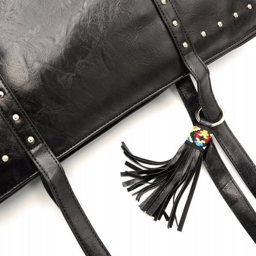 DUŻA TOREBKA TORBA DAMSKA NA RAMIĘ CZARNA MIEJSKA DO PRACY POJEMNA SHOPPER na Arena.pl