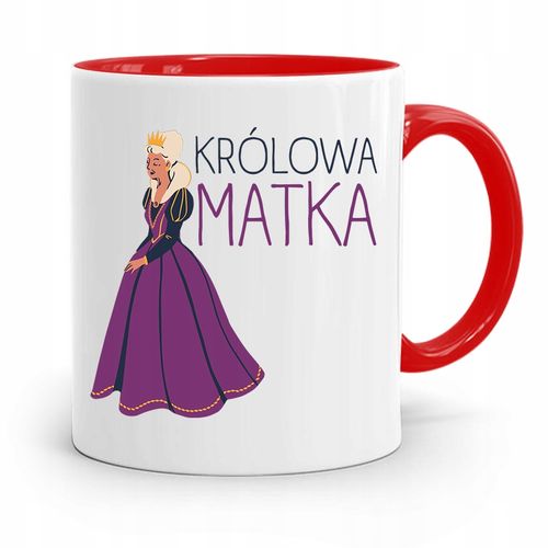 Kubek Czerwony Prezent Dla Mamy Królowa Matka Z Nadrukiem Ze Zdjęciem na Arena.pl