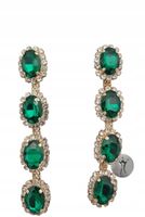 Eleganckie długie kolczyki 4 owale cyrkonie