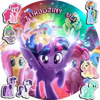 OPŁATEK NA TORT 30CM - MY LITTLE PONY + IMIĘ + GRATIS! 24CM 26CM