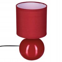 LAMPKA NOCNA CZERWONA CERAMICZNA DO SYPIALNI STOŁOWA LAMPA BIURKOWA STOJĄCA