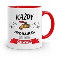 Kubek Czerwony Hydraulika Swój Zaworek Chwali Z Nadrukiem Ze Zdjęciem