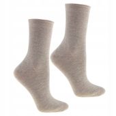 Bezuciskowe Zdrowotne Skarpetki Beżowe Bawełniane Damskie MORAJ PARA 38-41