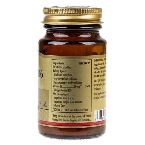 Solgar Witamina B6 50 mg - 100 tabletek na Arena.pl