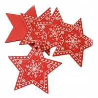 DREWNIANE ZAWIESZKI BOMBKI GWIAZDKI Na CHOINKĘ Dekoracja Wigilijna 5szt.