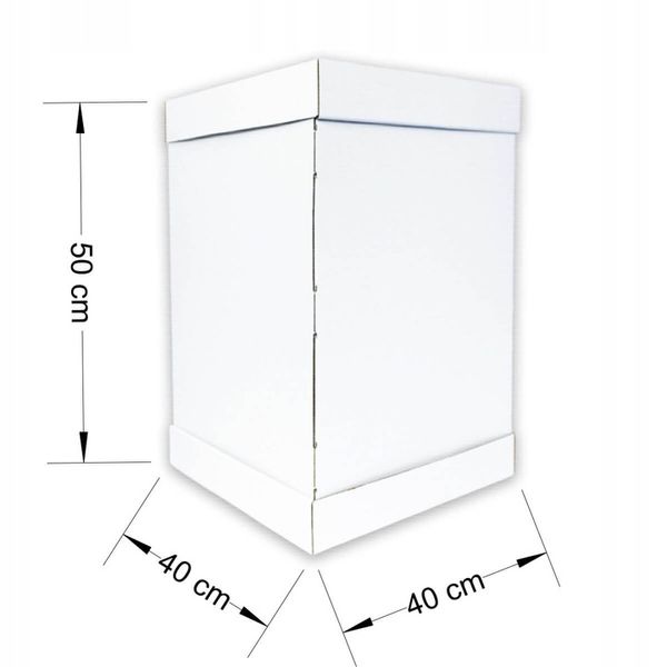 Karton pudełko na wysoki tort pietrowy 40x40x50 cm białe MOCNE OPAKOWANIE zdjęcie 3