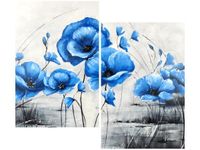 80X70CM NIEBIESKIE MAKI DUO OBRAZ