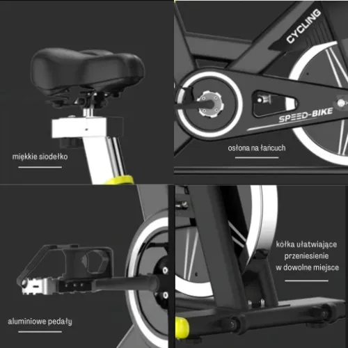 ROWER STACJONARNY TRENINGOWY ROWEREK SPINNINGOWY CYCLE PRO X LCD 200 KG na Arena.pl