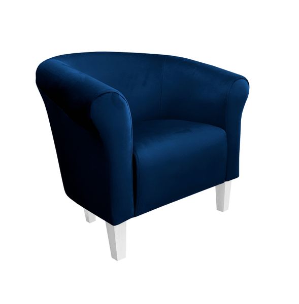 Fotel Milo nogi białe granatowy MG16 zdjęcie 1