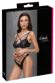 cottelli lingerie set matowy czarny 2-częściowy paseczki 80b/m