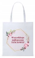 Dla Teściowej Mamy Prezent Torba Eco Biała Shopper Z Nadrukiem Ze Zdjęciem