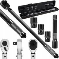 Klucz Dynamometryczny 1/2 28-210 Nm z Blokadą do Kół + 3 Nasadki 17 19 21mm