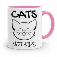 Kubek Różowy Dzień Dziecka Cats Not Kids Z Nadrukiem Ze Zdjęciem