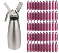 PROFESJONALNY SYFON DO BITEJ ŚMIETANY ISI 1L + 50 NABOI N2O STALGAST 500101