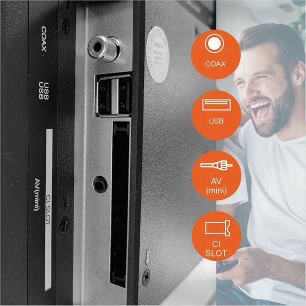 Telewizor 24 cale TV przenośny HD LED tuner dekoder DVBT2 USB +UCHWYT MANTA zdjęcie 11