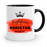 Dla Baristy Baristki Kawiarki Kubek Czarny Prezent Z Nadrukiem Ze Zdjęciem