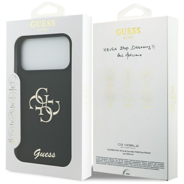 etui guess silicone big 4g script do     iphone 17 pro max czarny zdjęcie 8