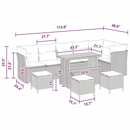 Zestaw Sof na Ogród 10 pcs Czarny polirattan na Arena.pl