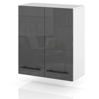 szafka kuchenna wisząca modułowa z uchwytami 60cm spremium szary połysk