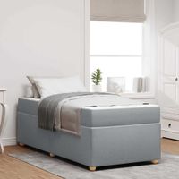 Rama łóżka z materacem Inny Jasnoszary 80 x 200 cm tkanina