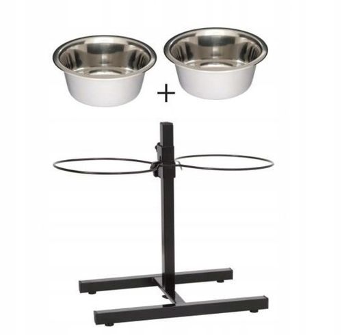 Miski dla psa na stojaku regulowanym 2 x 1,8 L na Arena.pl