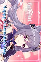 Pocztówka walentynkowa Genshin Impact