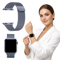 Pasek do Apple Watch 42/44/45/46/49mm metalowy bransoleta opaska szary