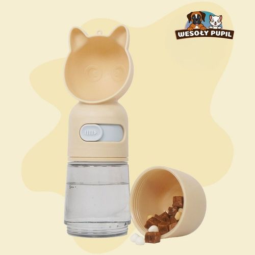 BIDON dla Psa na wodę i karmę z miską 3w1 turystyczna BUTELKA na lato na Arena.pl