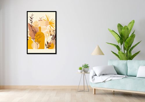 Plakat 68x98cm Złote Rośliny na Arena.pl