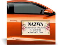 Magnes na samochód reklama magnetyczna PROJEKT KOMPOZYJCE KWIATOWE