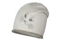 BROEL Edvige czapka dla dziewczynki beanie kotek szara KNIT 45-47