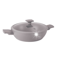 PŁASKI GARNEK TYTANOWY Z POKRYWĄ 28cm BERLINGER HAUS BH-8098 TAUPE