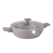 PŁASKI GARNEK TYTANOWY Z POKRYWĄ 28cm BERLINGER HAUS BH-8098 TAUPE