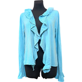 Kardigan Damski Ciepły Wygodny Stylowy Długi Niebieski Rozmiar 44