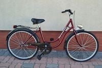 Rower Damski Damka Męski Miejski Retro Uniwersal 26 Kosz Bordowy