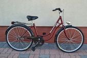 Rower Damski Damka Męski Miejski Retro Uniwersal 26 Kosz Bordowy