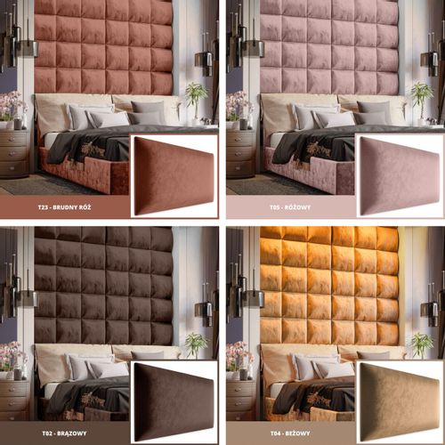 PANEL ŚCIENNY TAPICEROWANY KHAKI WEZGŁOWIE 3D 50cm x 50cm na Arena.pl