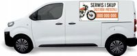 Reklama Naklejka na samochód 0,5 m2 SERWIS I SKUP SKUTERÓW I MOTOCYKLI