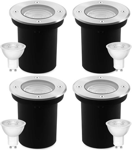 Reflektory podłogowe Goodia 4 szt. GU10 IP67 regulowane 3 W ciepłe białe na Arena.pl