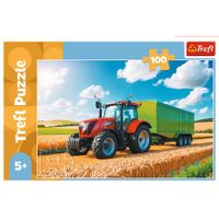 PUZZLE 100 MASZYNY ROLN. TRAKTOR Z PRZYCZEPĄ 16494
