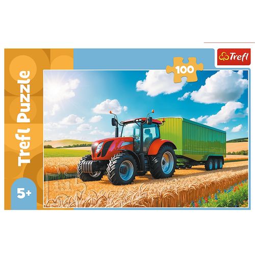 PUZZLE 100 MASZYNY ROLN. TRAKTOR Z PRZYCZEPĄ 16494 na Arena.pl