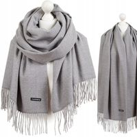 KASZMIROWY SZALIK damski jednolity ELEGANCKI SZAL CIEPŁY KASZMIR