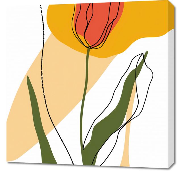 Obraz 70x70cm Przerysowany Tulipan zdjęcie 1