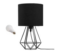 LED LAMPA NOCNA STOŁOWA SOPHIA 36CM E27 CZARNA