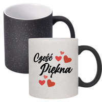 Cześć piękna - magiczny kubek z brokatem na prezent MIŁOŚĆ PSIAPSI DLA ŻONY