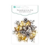 DZWONKI METALOWE 2,6 CM MIX 20 SZT DPME-007 DP CRAFT